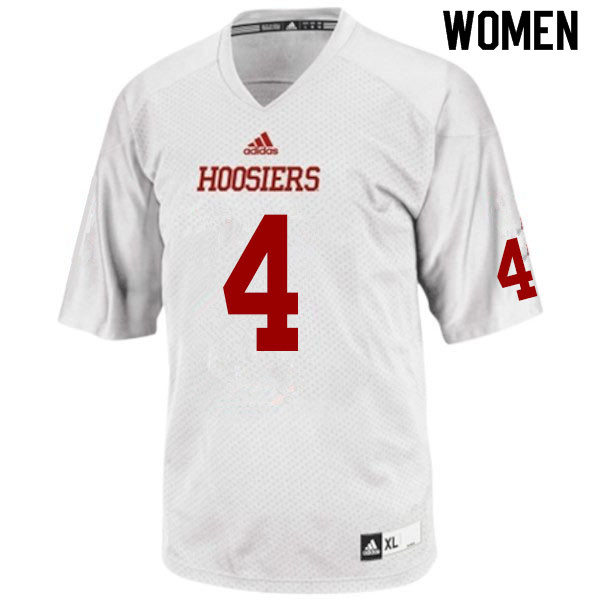 Women #4 David Baker Indiana Hoosiers College Football Jerseys Sale-White